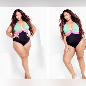 NEWT City Chic Colorblock One-Piece Swimsuit